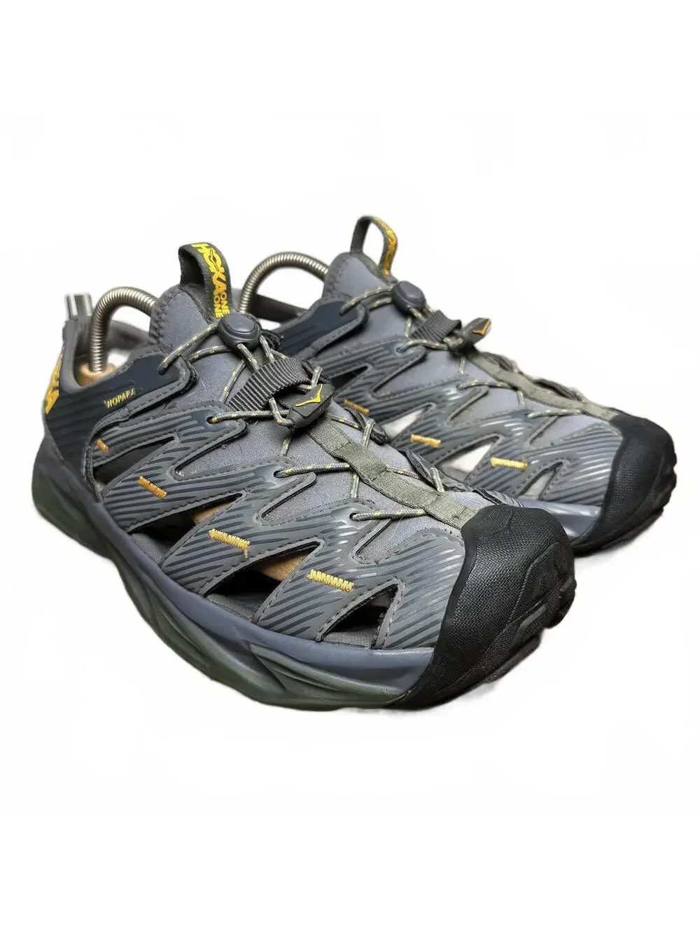 HOKA Hopara Hiking Water Sandals Castlerock Thyme Gray Trail Shoes 1106534